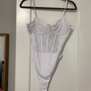 NWT white lace bodysuit